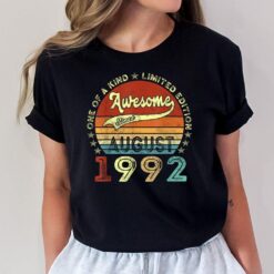 30 Year Old gift Awesome Since August 1992 30th Birthday T-Shirt