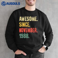 34 Years Old Awesome Since November 1988 34th Birthday Sweatshirt