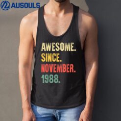 34 Years Old Awesome Since November 1988 34th Birthday Tank Top
