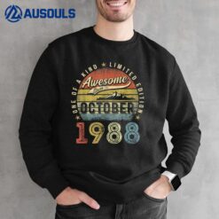 34th Birthday Gift Awesome Since October 1988 34 Year Old Sweatshirt