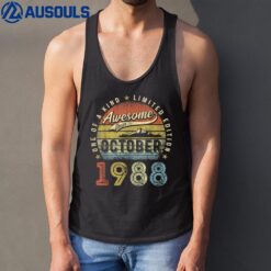 34th Birthday Gift Awesome Since October 1988 34 Year Old Tank Top