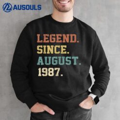 35 Years Old Gifts Legend Since August 1987th Birthday Sweatshirt