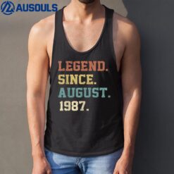 35 Years Old Gifts Legend Since August 1987th Birthday Tank Top
