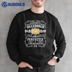 35th Birthday Vintage Man Myth Legend December 1987 Sweatshirt