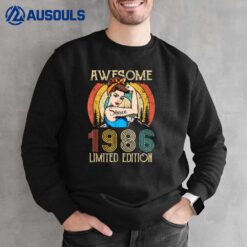 36 Year Old birthday gifts for women - Awesome Since 1986 Sweatshirt