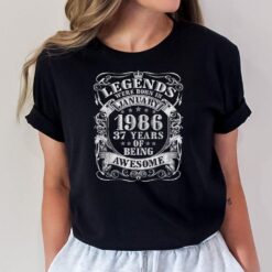 37 Yrs Old Vintage Legends Born January 1986 37th Birthday T-Shirt