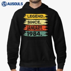 39 Years Old Gifts Legend Since January 1984 39th Birthday Hoodie