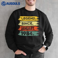 39 Years Old Gifts Legend Since January 1984 39th Birthday Sweatshirt