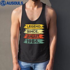 39 Years Old Gifts Legend Since January 1984 39th Birthday Tank Top