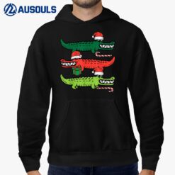 3 Christmas Crocodiles Santa Xmas Alligator Men Women Kids Hoodie