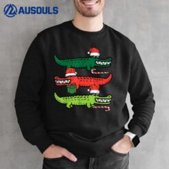 3 Christmas Crocodiles Santa Xmas Alligator Men Women Kids Sweatshirt