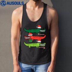 3 Christmas Crocodiles Santa Xmas Alligator Men Women Kids Tank Top