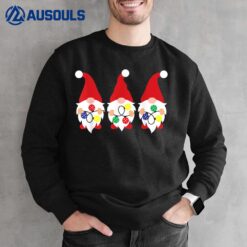 3 Christmas Gnome With Pickleball Christmas Lights Sweatshirt