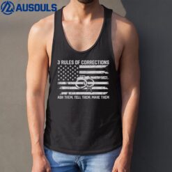 3 Rules Of Corrections Officer Funny Prison Officer USA Flag Tank Top