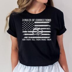 3 Rules Of Corrections Officer Funny Prison Officer USA Flag T-Shirt