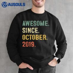 3 Years Old Boy Awesome Since October 2019 3rd Birthday Gift Sweatshirt