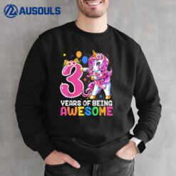 3 Years Old Gifts Awesome Unicorn Flossing 3rd Birthday Sweatshirt