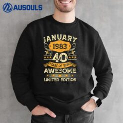 40 Year Old Awesome Since January 1983 40th Birthday Gift Sweatshirt