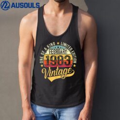 40 Year Old Gift Vintage February 1983 40th Bday Retro Mens - Copy Tank Top