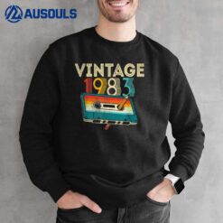 40 Year Old Gifts Vintage 1983 Cassette Tape 40th Birthday Sweatshirt