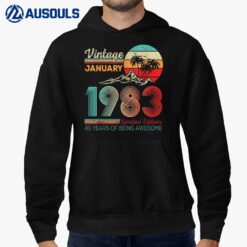 40 Years Old Gift January 1983 Limited Edition 40th Birthday Hoodie
