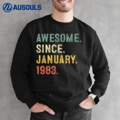 40 Years Old Gifts Awesome Since January 1983 40th Birthday Sweatshirt