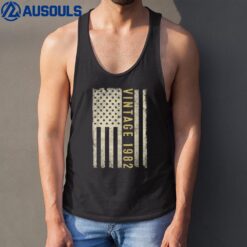 40 Years Old Gifts Vintage 1982 American Flag 40th Birthday Tank Top