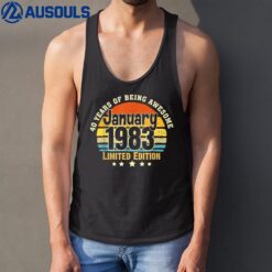 40 Years Old Gifts Vintage 40th Birthday Since January 1983 Tank Top