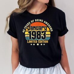 40 Years Old Gifts Vintage 40th Birthday Since January 1983 T-Shirt