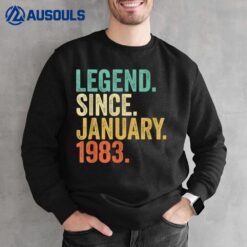 40 Years Old Gifts Vintage January 1983 40th Birthday Men Sweatshirt