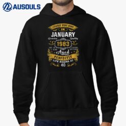 40th Birthday Gift January Legends Born In 1983 40 Year Old Hoodie