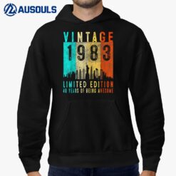 40th Birthday Gift Vintage 1983 Limited Edition 40 Years Old Hoodie