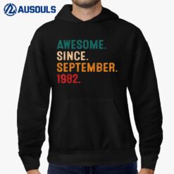 40th Birthday Gifts 40 Year Old Awesome Since September 1982 Hoodie