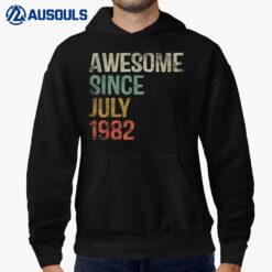 40th Birthday Gifts Awesome Since July 1982 40 Year Old Hoodie