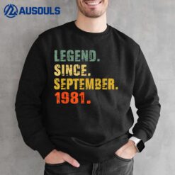 41 Year Old 41st Birthday Gifts Legend Since September 1981 Sweatshirt