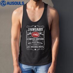 41 Years Old Gifts Decoration January 1982 41st Birthday Tank Top