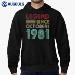 41 Years Old Gifts Legend Since October 1981 41st Birthday Hoodie