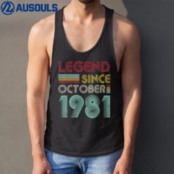 41 Years Old Gifts Legend Since October 1981 41st Birthday Tank Top