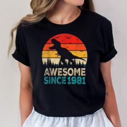 41st Birthday Dinosaur 41 Year Old Awesome Since 1981 Gift T-Shirt