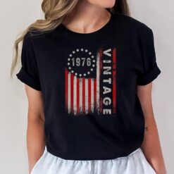46 Year Old Gifts Vintage 1976 American Flag 46th Birthday T-Shirt