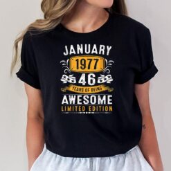 46 Years Old Gifts Vintage January 1977 46th Birthday T-Shirt