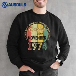 48 Years Old gifts Awesome Since November 1974 48th Birthday Sweatshirt