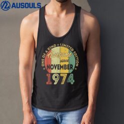 48 Years Old gifts Awesome Since November 1974 48th Birthday Tank Top