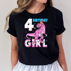 4 Year Old Gifts Party 4th Birthday Girl Dinosaur Funny T-Shirt