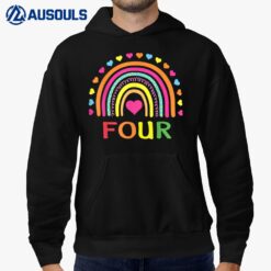 4 Years Old Rainbow 4th Birthday Gift Hoodie