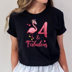 4th Birthday Flamingo Fabulous 4 Year Old Since 2018 T-Shirt