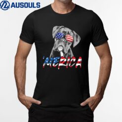 4th Of July Boxer Merica American Flag Patriotic Dog Owner T-Shirt