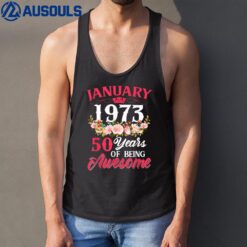 50 Year Old Born In January 1973 50th Birthday Gifts Women Tank Top