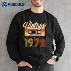 50 Year Old Gift Vintage 1972 50th Birthday Cassette Tape Sweatshirt