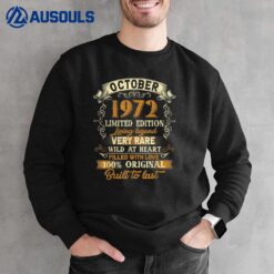 50 Year Old Gift Vintage October 1972 50th Birthday Gifts Sweatshirt